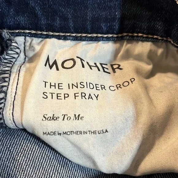 Mother The Insider Crop Step Fray Jeans in Sake To Me Stretch, Sz: 29
